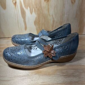 Rieker Date Flower Leather Mary Jane Shoes Women’s Size 7